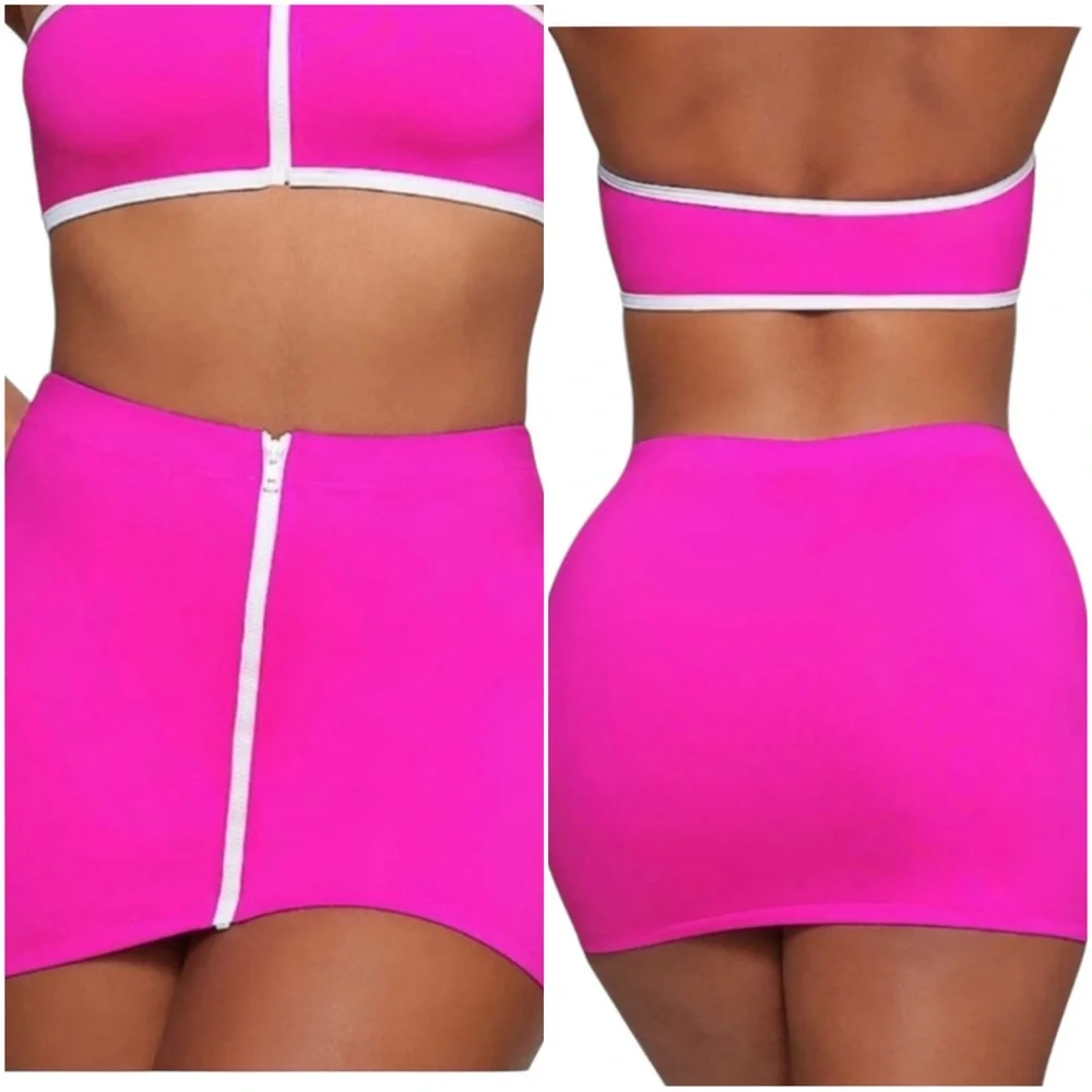 Skims Sporty Zipper Swim Mini Skirt Size Medium